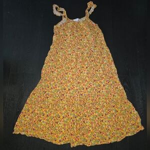 Time and Tru Yellow Floral Maxi Dress With Pockets
